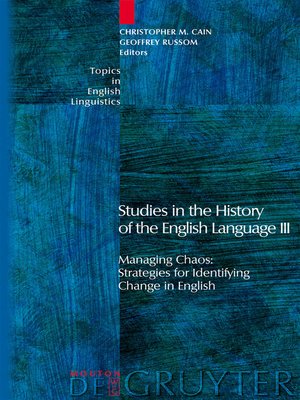 cover image of Studies in the History of the English Language III